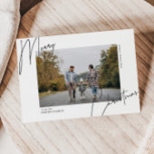 Script Kalligrafie Portret Kerst Foto Feestdagenkaart