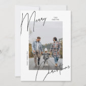 Script Kalligrafie Portret Kerst Foto Feestdagenkaart (Voorkant)