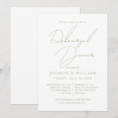 Script kalligrafie salie groen repetitie diner kaart (Voorkant / Achterkant)