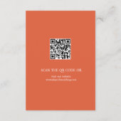 Script kalligrafie Verona zonsondergang oranje QR  Informatiekaartje (Achterkant)