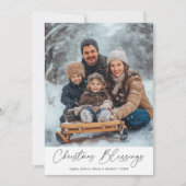 Script Kerst Zegen Religieuze Familie Foto Feestdagenkaart (Voorkant)