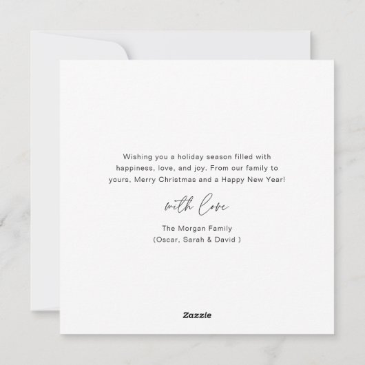 Script Kerstmis 4 Familie Foto Nautisch Beachy Feestdagenkaart (Achterkant)