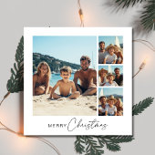 Script Kerstmis 4 Familie Foto Nautisch Beachy Feestdagenkaart