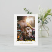 script kerstmis foto folie feestdagen briefkaart (Staand Voorkant)