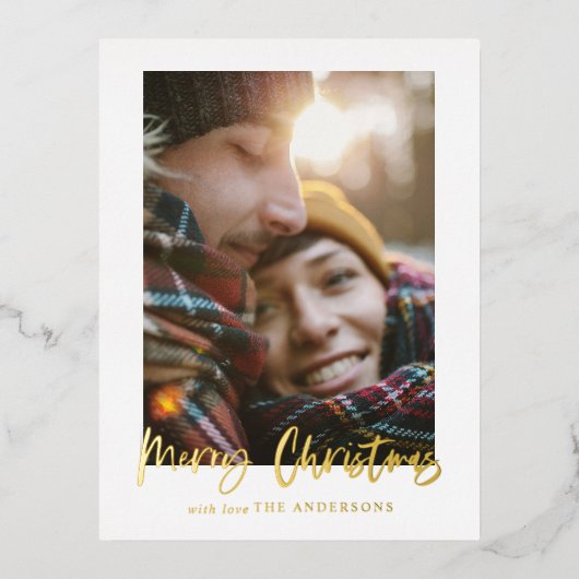 script kerstmis foto folie feestdagen briefkaart (Voorkant)