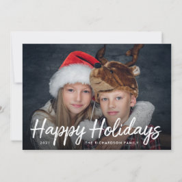 Script Kerstmis | Rood met Foto Vakantiewenskaart Feestdagenkaart