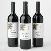 Script Kerstplezier Tak Met Bessen Wijn Etiket (Flessen)