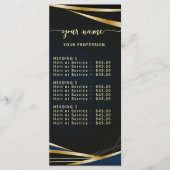 Script Klassieke zwarte en gouden Prijslijst Menu (Voorkant)