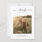 Script koesteren elk moment familiefoto Kerstmis Feestdagenkaart (Voorkant)