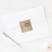 Script kraft gepersonaliseerd kaarslabel vierkante sticker (Envelop)