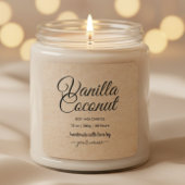 Script kraft gepersonaliseerde kaars label