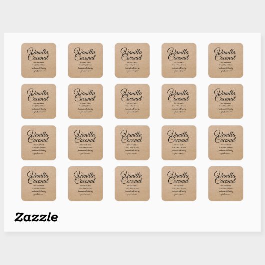 Script kraft gepersonaliseerde kaars label (Vel)