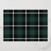 script kwam kerst groene tartan foto folie feestdagenkaart (Achterkant)