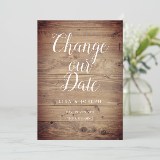 Script Landelijk Datum Wijzigen Uitgesteld Save The Date (Staand voorkant)