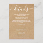 Script Landelijke Kraft Huwelijksdetails Informati Informatiekaartje (Voorkant)