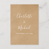 Script Landelijke Kraft Huwelijksdetails Informati Informatiekaartje (Achterkant)