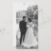 Script Lang verhaal kort Oud geld Foto Huwelijk Save The Date (Achterkant)