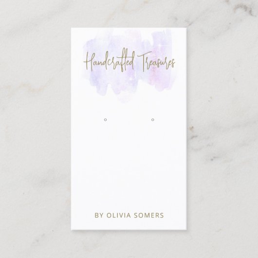 Script Lavender Waterverf die juwelenvertoning ver Visitekaartje (Voorkant)