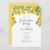 Script Lemons Blossom Greenery Graduy Party Kaart (Voorkant / Achterkant)