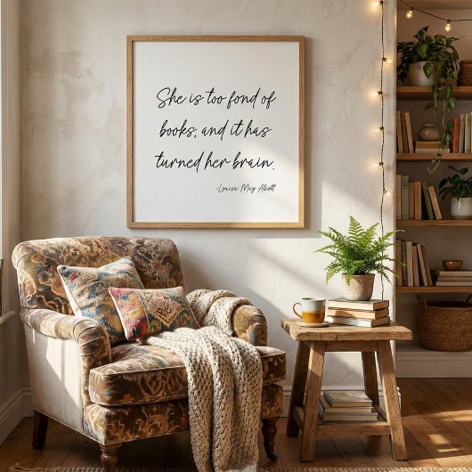 Script Lettering Book Lovers Literary Quote Art Poster