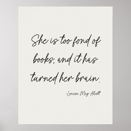 Script Lettering Book Lovers Literary Quote Art Poster (Voorkant)