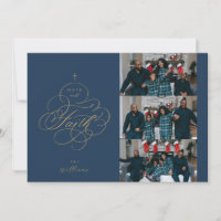 Script Lettering Faith Kerst Fotokaarten