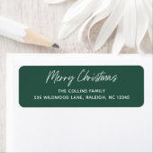 Script Lettering Merry Christmas Retouradres Etiket (Insitu)