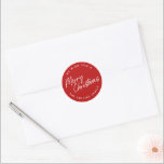 Script Lettering Merry Christmas Ronde Sticker<br><div class="desc">Script Lettering Merry Christmas Classic Round Sticker. Klik op de knop Personaliseren om dit ontwerp met jouw tekst aan te passen.</div>