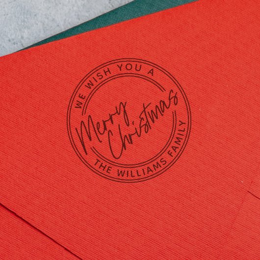 Script Lettering Merry Christmas Zelfinktende Stempel