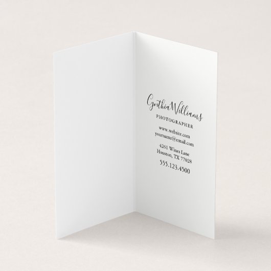 Script Lettering Moderne fotografie Visitekaartje (Binnen)