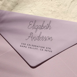 Script Lettering naam en retouradres Zelfinktende Stempel