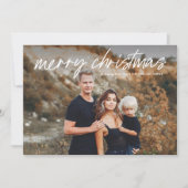 Script Lettering Prettig Kerstfeest 2 Foto  Feestdagenkaart (Voorkant)