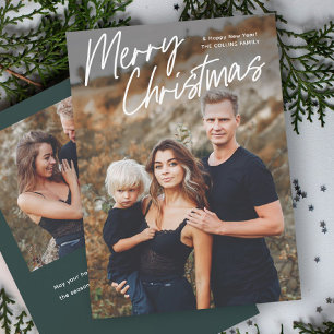 Script Lettering Prettig Kerstfeest 2 Foto  Feestdagenkaart