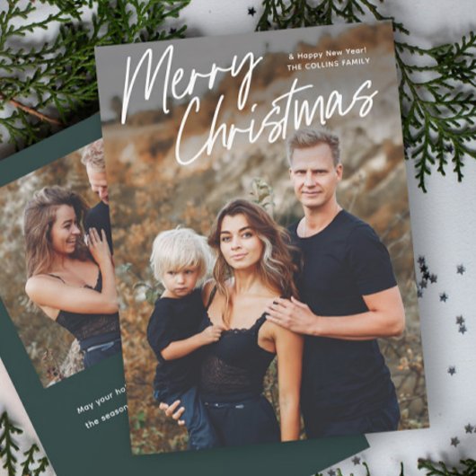 Script Lettering Prettig Kerstfeest 2 Foto  Feestdagenkaart
