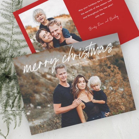 Script Lettering Prettig Kerstfeest 2 Foto  Feestdagenkaart