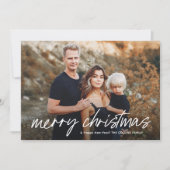 Script Lettering Prettig Kerstfeest 2 Foto  Feestdagenkaart (Voorkant)