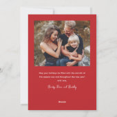 Script Lettering Prettig Kerstfeest 2 Foto  Feestdagenkaart (Achterkant)