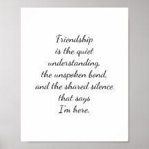 Script Lettering Vriendschap Quote Kunst Poster