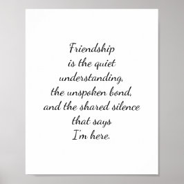 Script Lettering Vriendschap Quote Kunst Poster