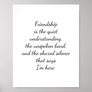 Script Lettering Vriendschap Quote Kunst Poster
