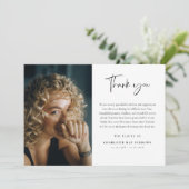 Script Lettertype Aangepaste foto & bericht Condol Bedankkaart (Staand voorkant)