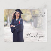 Script Lettertype Afstudeerfoto Bedankt Briefkaart (Voorkant)