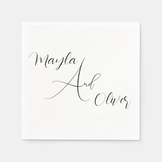 Script-lettertype I noemt trouwservetten Servet (Voorkant)