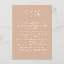 Script Lettertype Modern Wedding Blush Pink Informatiekaartje