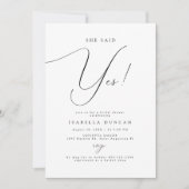Script Lettertype Zij Zei Ja Bruidsfeest Kaart (Voorkant)