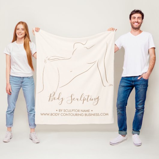 Script Lichaamsmodellering contouren bruinen esthe Fleece Deken (In situ)