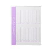 Script Licht Lavendel 8.5x11 Tweecoloms Checklist Notitieblok (Linkerzijde)