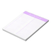 Script Licht Lavendel Tweecolumn Checklist Notitieblok (Linkerzijde)