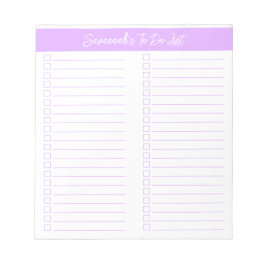 Script Licht Lavendel Tweecolumn Checklist Notitieblok