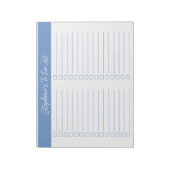Script Lichtblauw 8.5x11 Tweecolumnige Checklist Notitieblok (Linkerzijde)